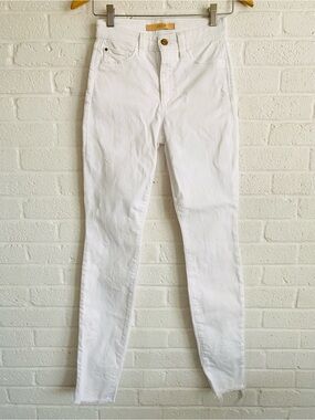 Joe's Jeans Charlie White Denim Ankle High-Rise Skinny Frayed Hem W25